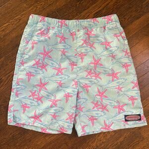 Vineyard Vines Starfish Pink Green Blue Swim Trunks Size Large